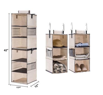 China Modern 6 Separable Jewelry Storage Kitchen Durable Two 3 Shelf Hanging Closet Shelves Organizers for sale