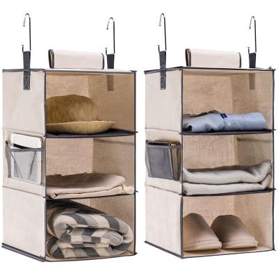 China Amazon Hot Selling Modern Two 3 Shelf Hanging Organizer Blue Shelves Separable Closet for sale