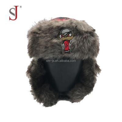 China COMMON Custom Funny Faux Fur Plaid Plaid Faux Fur Hat Russian Style Ski Trapper Hat Eskimo Hat For Winter for sale