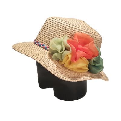 China Character Woman Summer Bucket Hats Wave Top Beach Straw Hats Wholesale for sale