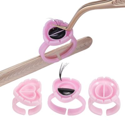 China Best-selling Glue Holder New Design Eyelash Extension Glue Cup Glue Holder Rose Heart Glue Ring for sale