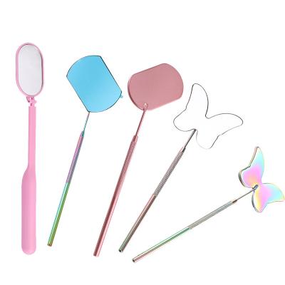 China New Design Fashion Private Label Eyelash Extension Eyelash Testing Mirror Eyelash Testing Handheld Mirror for sale