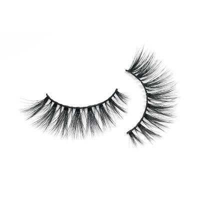 China Factory OEM Natural Long Eyelash False Tapered Mink Eyelashes Wholesale 3D Crisscross Eyelash for sale