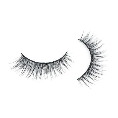 China Wholesale Natural Long Volume Faux 3D Mink Eyelashes Vegan Eyelash Synthetic Hair Short Eyelashes for sale