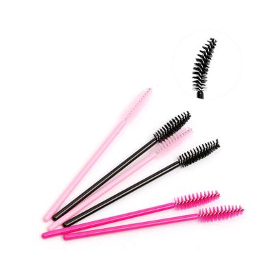 China Soft Eyelash Tools Pink Brush Mascara Wands Silicon Brush Disposable Eyelash Brush Comb for sale