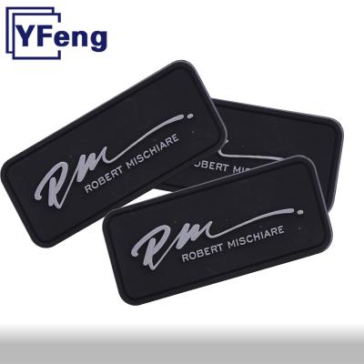 China Viable name logo maker label clothing sewing iron on clothing bag 3D eco-friend pvc silicone label rubber patch patch tag for sale