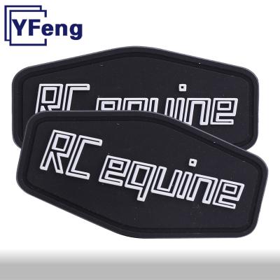 China New Viable Arrive Brand Logo Heat Transfer Apparel Pet Collar 3D PVC Silicone Label Adhesive Soft Rubber Patch Tag for sale