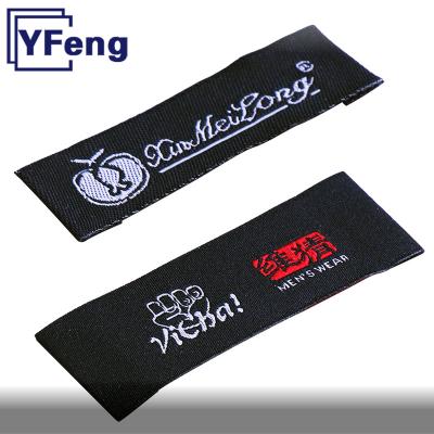 China Other Brand Custom LOGO Heat Transfer Garment Printing Neck Wash Care Damask Satin Custom Main Cotton Woven Label for sale