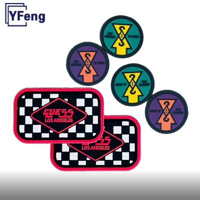 China Free Viable Clean Logo Sewing Iron On Clothing Pet Collar 3D Eco-Friend PVC Silicone Label Patch Rubber Tag for sale