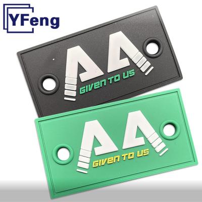 China Other design logo custom sewing iron on clothing bag 3D eco-friend PVC silicone label patch rubber label for sale