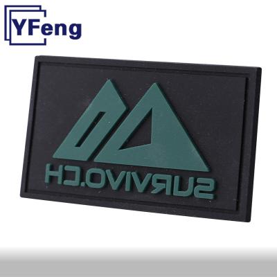 China Sustainable Garment Accessories Emboss Logo Iron On 3D Bag Eco-Friend PVC Silicone Label Rubber Patch Tag for sale