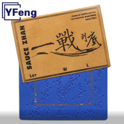 China OEM LOGO Deboss Hat Genuine Emboss Genuine Emboss Print Deboss Laser Print Jeans PU Viable Leather Patch Label Patch Leather Tag for sale