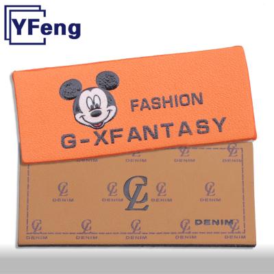 China Factory Direct Brand LOGO Heat Transfer Jeans Hat Deboss Washable Emboss Laser Print Faux Leather Tag Patch Label for sale