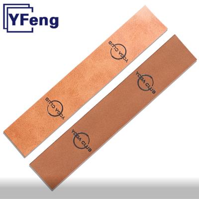 China Other Clothing Label Maker Name LOGO Iron On Jeans Hat Deboss Laser Print Emboss Patch Label Genuine Leather Label for sale