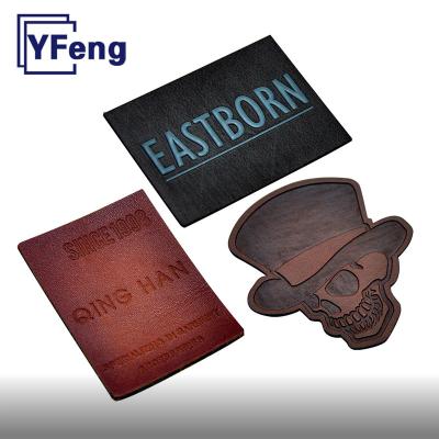 China Factory Sustainable Sale Custom Sewing LOGO On Fabric Pet Collar Print Deboss Emboss Laser Tag Label Synthetic Leather Patch for sale