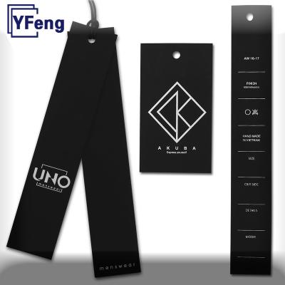 China Other Wholesale Customized LOGO Deboss Printing Apparel Garment Gift Certificate Kraft Paper Craft Paper Cardboard Swing Hang Tag With String for sale