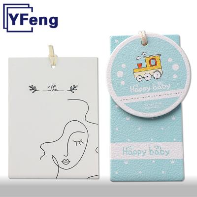 China Cheap Viable Garment LOGO Hot Stamp Printing Apparel Garment Gift Voucher Wrapping Craft Paper Cardboard Swing Hang Tag With String for sale