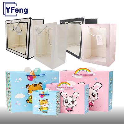 China Cheap Recyclable Emboss Hot Stamping Deboss Print Custom Design Logo Eco - Friendly White Food Cardboard Kraft Paper Bag With Handle for sale