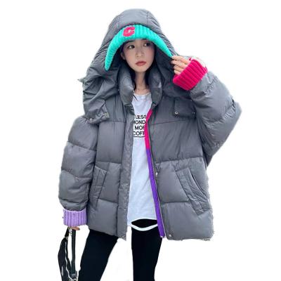 China Anti-wrinkle new European and American style winter loose women's down jacket letter women's jacket plus size women's clothing for sale