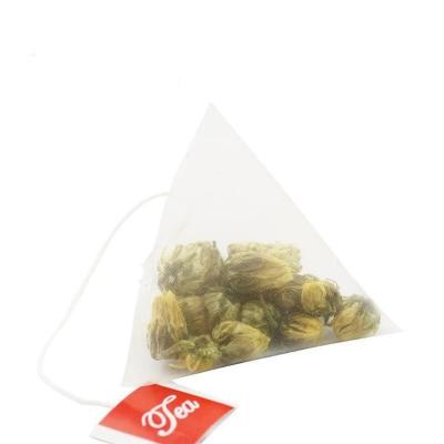 China 6.5*8cm Pyramid Stocked Tea Bag Filters Single Nylon Tea Bag String With Tag/no String Transparent Empty Tea Bags for sale