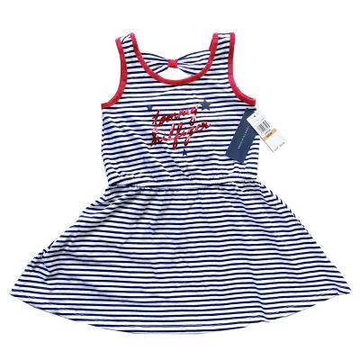 China Wholesale 100% Cotton Branded Girls Sleeveless Dress Stock Lot Dress for sale