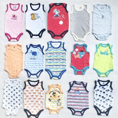 China Wholesale Cotton Blended Cute Newborn Baby Boy Sleeveless Infant Girls Cotton Spring Spell Running Rompers for sale