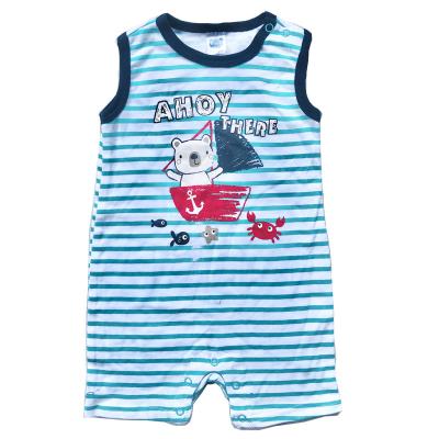 China Wholesale Cotton Blended Baby Boys Girls Newborn Infant Cotton Kids Sleeveless Summer Clothes Lots Running Rompers for sale