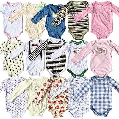 China Wholesale Cotton Blended Cotton Summer Long Sleeve Baby Boy Overalls Cute Newborn Girls Running Lots Rompers for sale