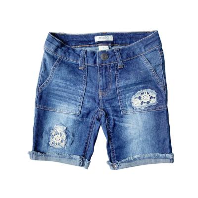 China Wholesale Branded Polyester / Cotton Kids Girls Clothes Running Lot Jeans Shorts for sale