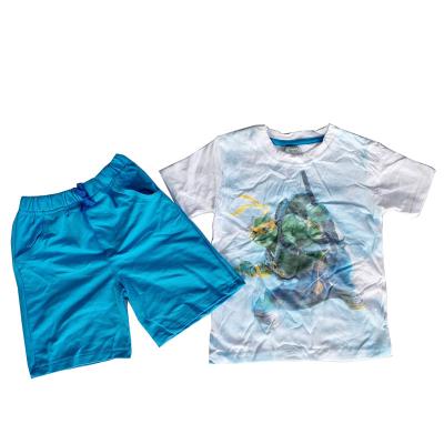 China Branded 100% Cotton Blended Wholesale Boys Girls Short Sleeve Summer Kids Running Lot Clothes Sets for sale