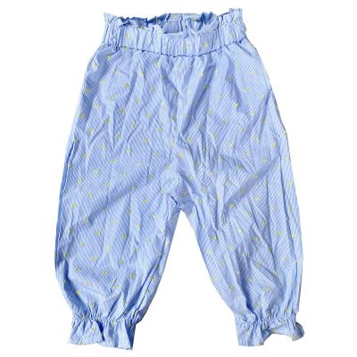 China Breathable Wholesale Cotton Blend Woven Kids Girls Overflow Clothes Pants for sale