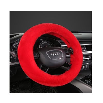 China Business hubcap soft touch luxury girls fluffy red steering wheel cover/factory luxury direct whole sale for sale