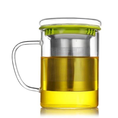 China Factory direct sale viable cheap glass cup with tea strainer for sale