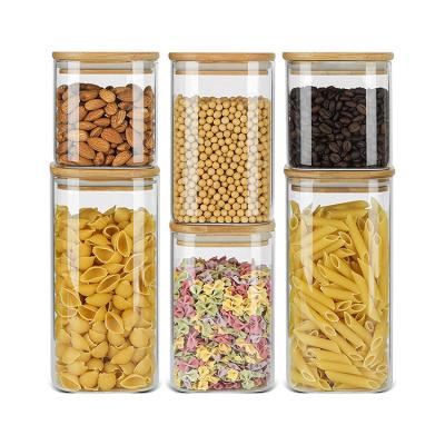 China Other Made In China High Quality 650ml/1100ml/1500ml Square Storage Glass Jar for sale