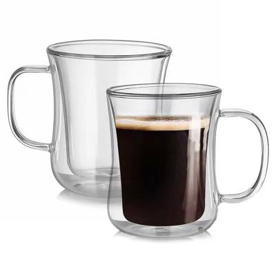 China Size 200ml / 400ml Sustainably Widely Used Form High Boron Glass Coffee Mug for sale