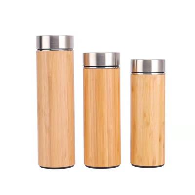 China Sustainable Wholesale High Quality 350ml/450ml/500ml Vacuum Bamboo Water Bottle for sale