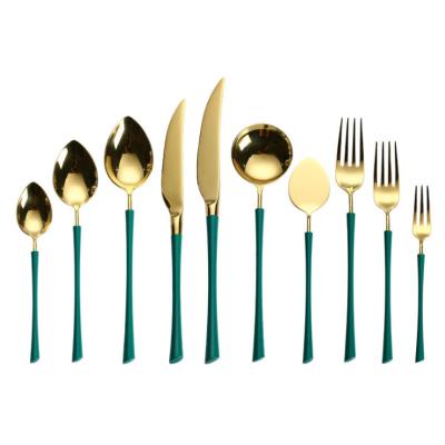 China Sustainable Wholesale Gold Party Stainless Steel Cutlery Set To Wedding for sale