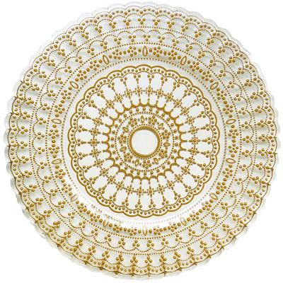 China Modern 13 Inch Gold Charger Plates Holiday Wedding Decorative Elegant Fancy Charger For Dining Table for sale