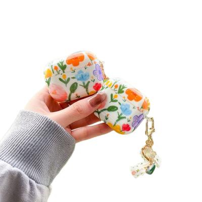 China Bling Fashion Flower Eco-friendly Oil Painting Protect Cover Accessories Airpod Case Earphone Cases For Airpod 1 2 pro for sale