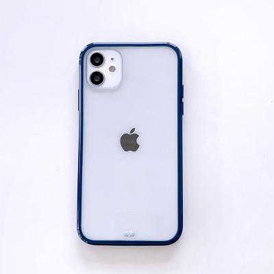 China Transparent color shockproof border designer carcasas para celulares sublimation cell phone cover phone cases for iphone 11 12 13 pro max for sale