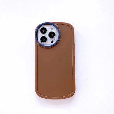 China Wholesale Shockproof Round Frame Solid Color Candy Sublimation Silicone Cover Custom Mobile Phone Case For iPhone for sale