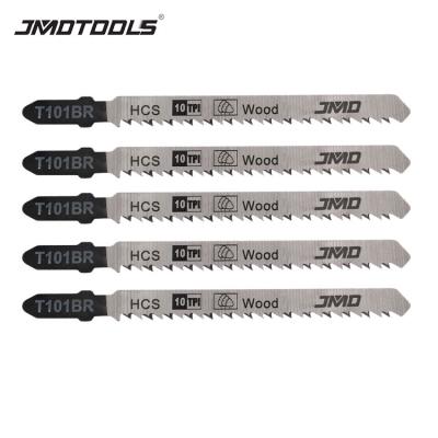 China HCS T101BR 5pcs HCS 10TPI Woodworking Tooth Jig Saw Blades for Fiberboard Wood Cutting for sale