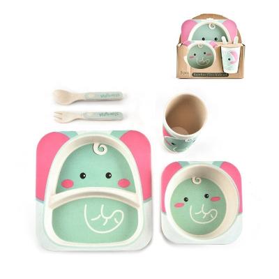 China Modern Eco Friendly Bamboo Fiber Melamine Baby Kids Dinnerware Set Dinnerware Set for sale