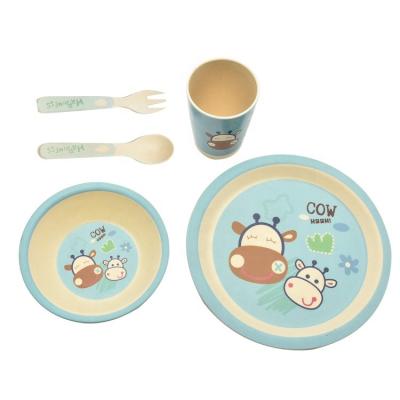 China Sustainable Eco Friendly Bamboo Fiber Melamine Baby Kids Dinnerware Set Dinnerware Set for sale