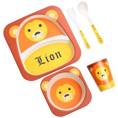 China Sustainable Eco Friendly Bamboo Fiber Melamine Baby Kids Dinnerware Set Dinnerware Set for sale