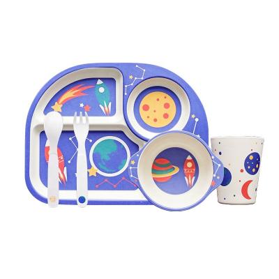 China Modern Eco Friendly Bamboo Fiber Melamine Baby Kids Dinnerware Set Dinnerware Set for sale