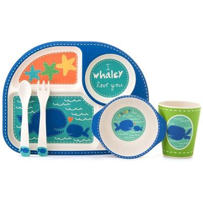 China Sustainable Eco Friendly Bamboo Fiber Melamine Baby Kids Dinnerware Set Dinnerware Set for sale