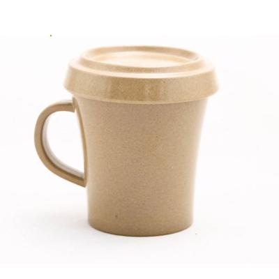 China Viable Custom Reusable Biodegradable Logo Rice Pod Plastic Water Cup Coffee Cup With Lid for sale