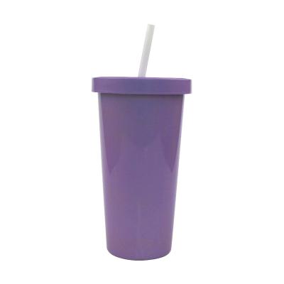 China Sustainable Custom Logo PLA Reusable Biodegradable Plastic 24 oz Drink Tumbler Cups With Lid And Straw for sale