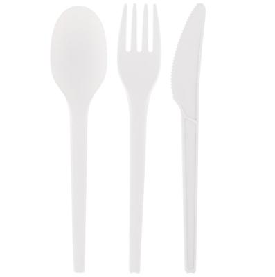 China Food Grade Eco-Friendly Degradable Portable Disposable Plastic Cutlery Set PLA Knife Fork Spoon For Lunch for sale